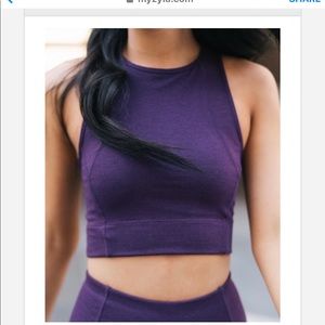 Plum knit halter bra